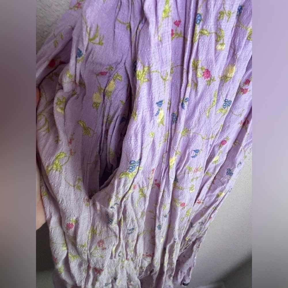 Matilda Jane Enchanted Garden Lavender Floral Tiered Short Sleeve Midi Dress M - Picture 8 of 10